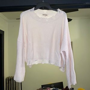 White cropped long sleeve with bell sleeves